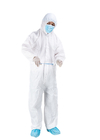 Tuta medica dell'abito dell'anti vestito antipolvere protettivo eliminabile bianco della gocciolina