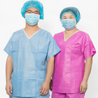 Chiusura a corda di trazione Costume da lavaggio Icu 2 tasche per centri chirurgici / Bianco Blu Verde Rosa