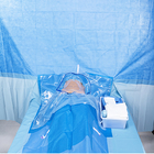 Tende chirurgiche usa e getta rinforzate in blu con area incisiva adesiva