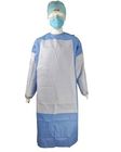 Il chirurgo Disposable Surgical Gown, isolamento di plastica blu del laboratorio abbiglia il materiale del PE dei pp