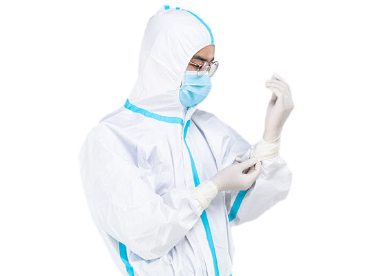Medici microporosi bianchi sfregano sono adatta alla tuta eliminabile con Hood Anti Virus Suits