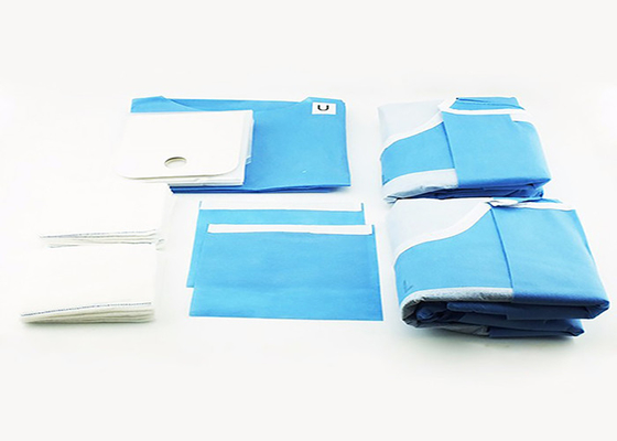 Pacchetto chirurgico eliminabile paziente di procedura del pacchetto di SMS del tessuto della laminazione essenziale chirurgica verde sterile dentaria del pacchetto