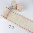 Rotolo di bendaggio medico in crepe elastico non sterile 80% cotone filo blu/rosso