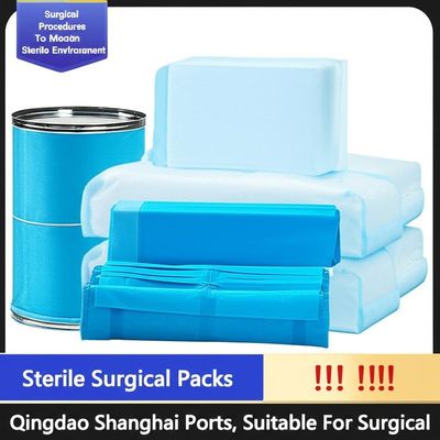 Imballaggi chirurgici usa e getta senza lattice con cucitura ad ultrasuoni e conteggio di imballaggi 1/30/50 CTN per procedure sterili