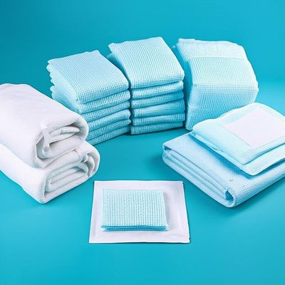 Confezioni chirurgiche usa e getta senza buchi di cucitura e materiali ad alta assorbente per sale operatorie con durata di conservazione di 3 anni