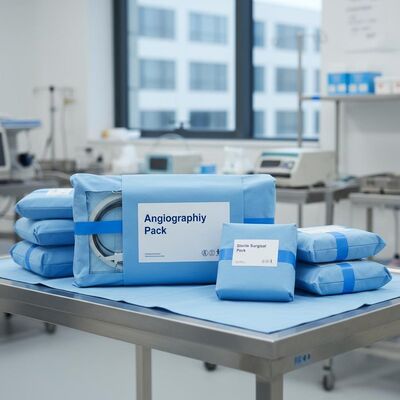 Steam Sterilization Sterile Surgical Packs with Non-woven Fabric and Angiography Pack for Hospitals